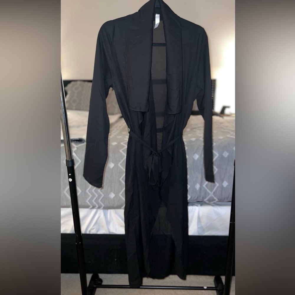 Black Sheer Duster Size L - Picture 2 of 6
